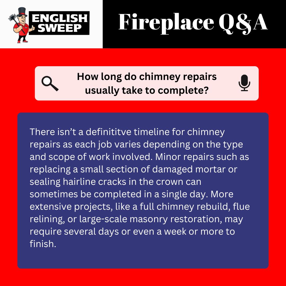 original infographic explaining how long chimney repairs can take